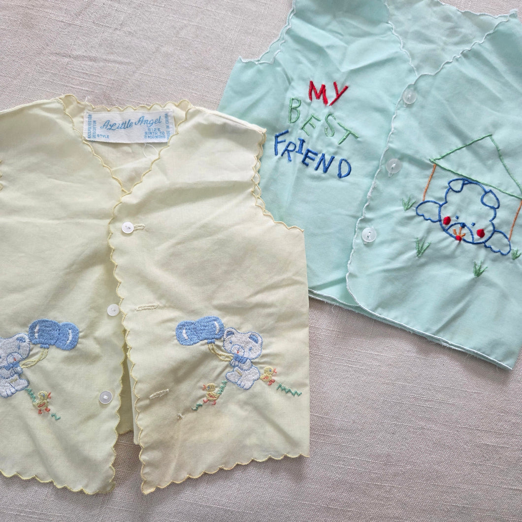 Vintage Classic Embroidered Vests 0-3 months