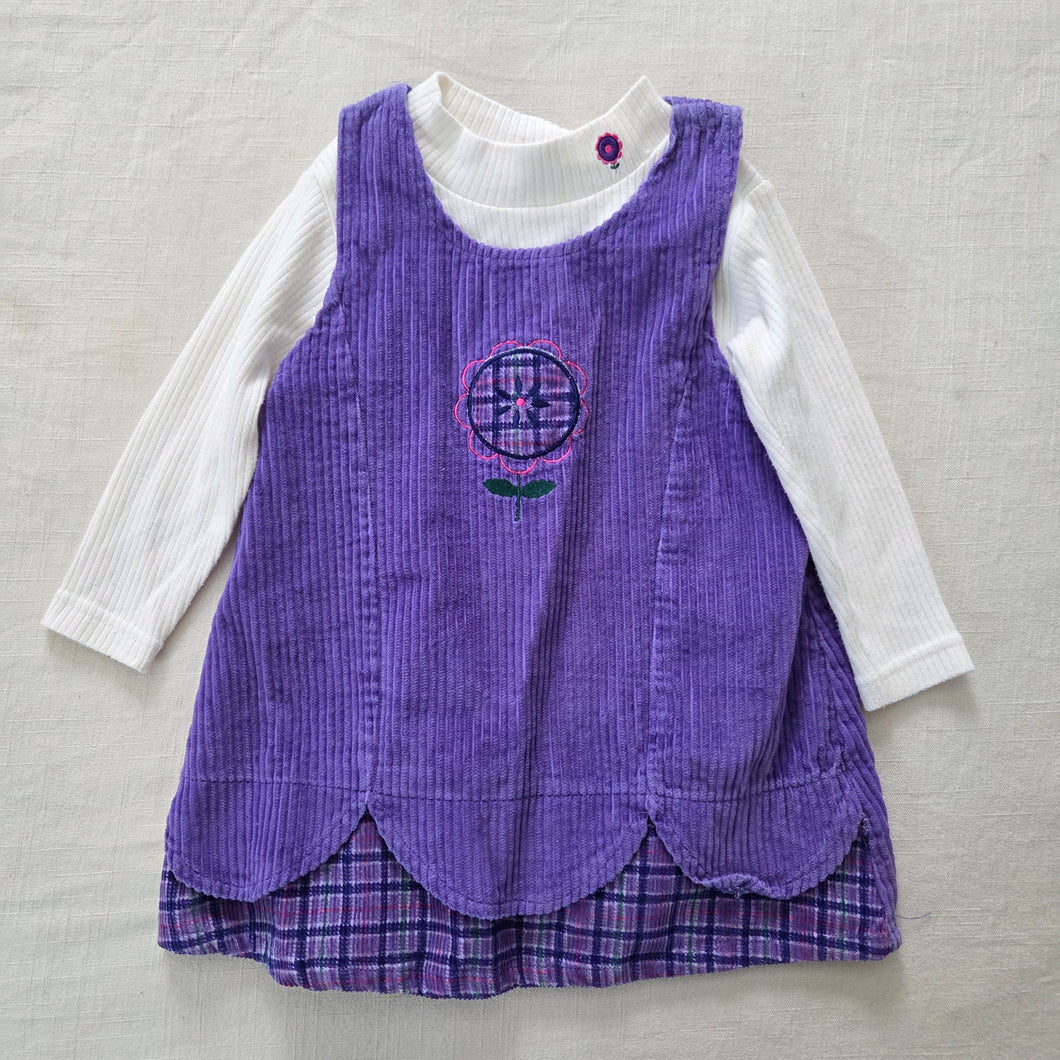Vintage Purple Dress + Romper Set 24 months