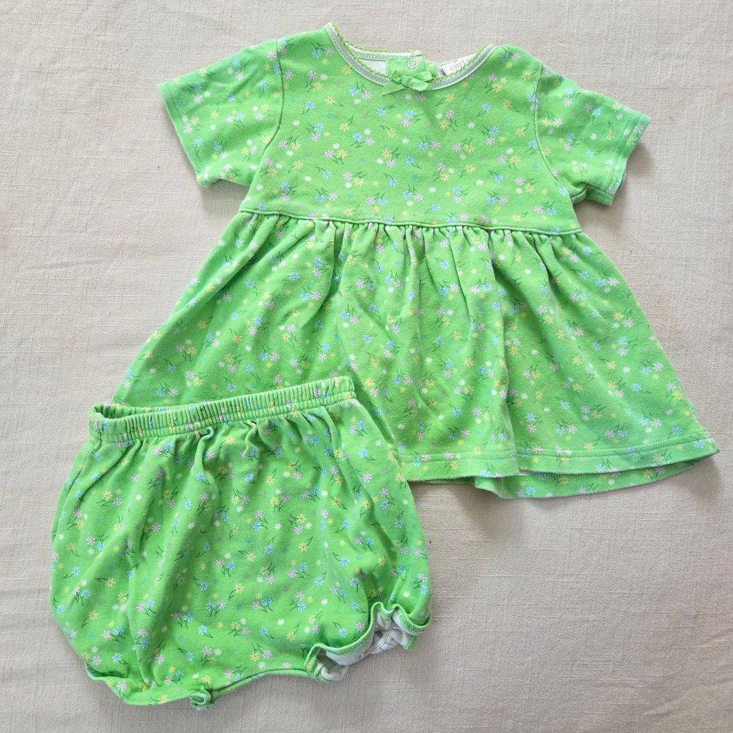 Vintage Green Floral 2-Piece Set 3-6 months