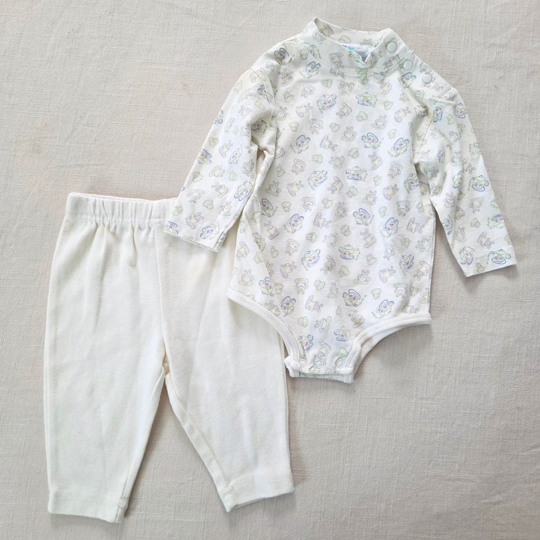 Vintage Tea & Cupcakes Romper + Pants Bundle 3-6 months
