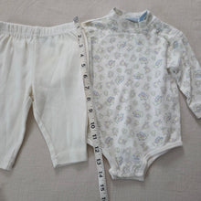 Load image into Gallery viewer, Vintage Tea &amp; Cupcakes Romper + Pants Bundle 3-6 months
