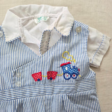 Load image into Gallery viewer, Vintage 2-Piece Train Romper + Shirt Set 12-18 months
