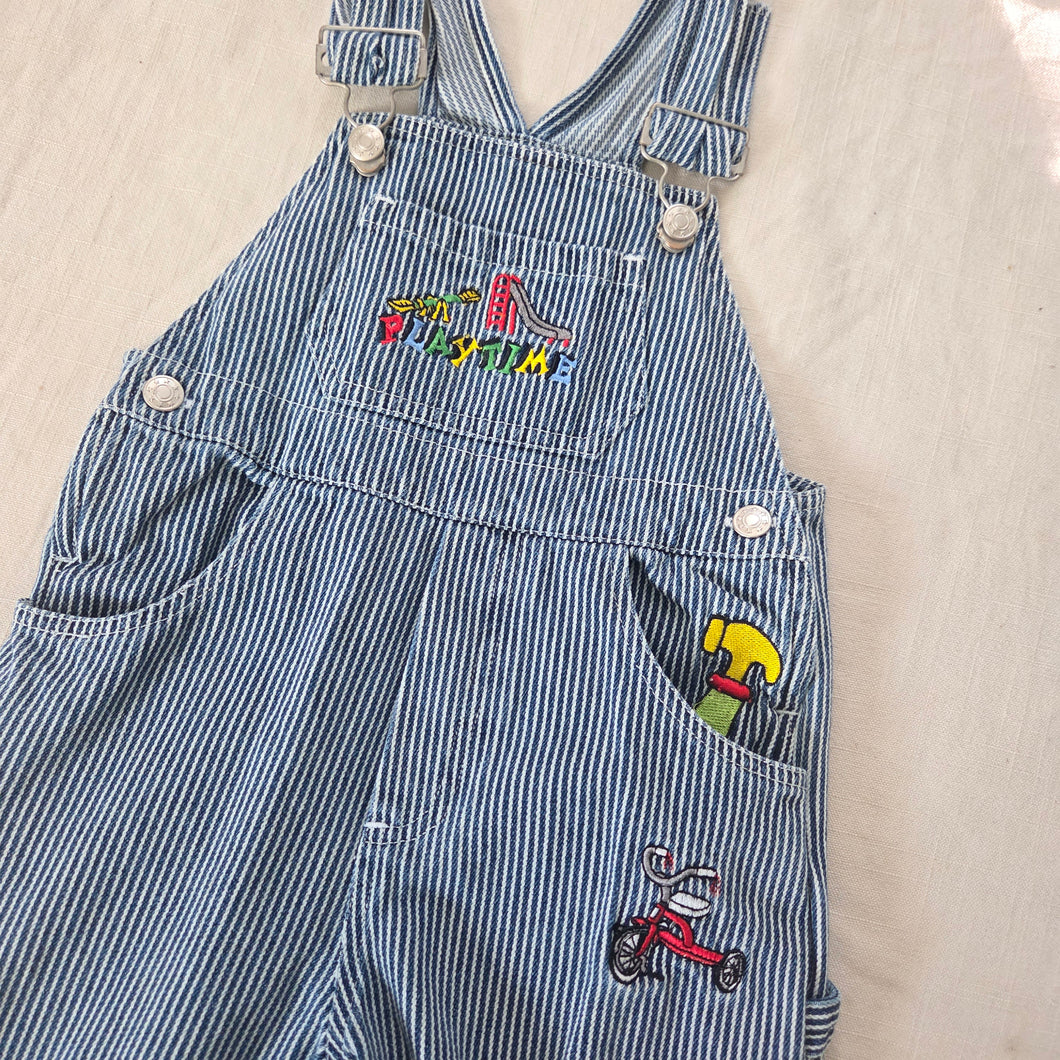 Vintage Playtime Toys Striped Overalls 3t