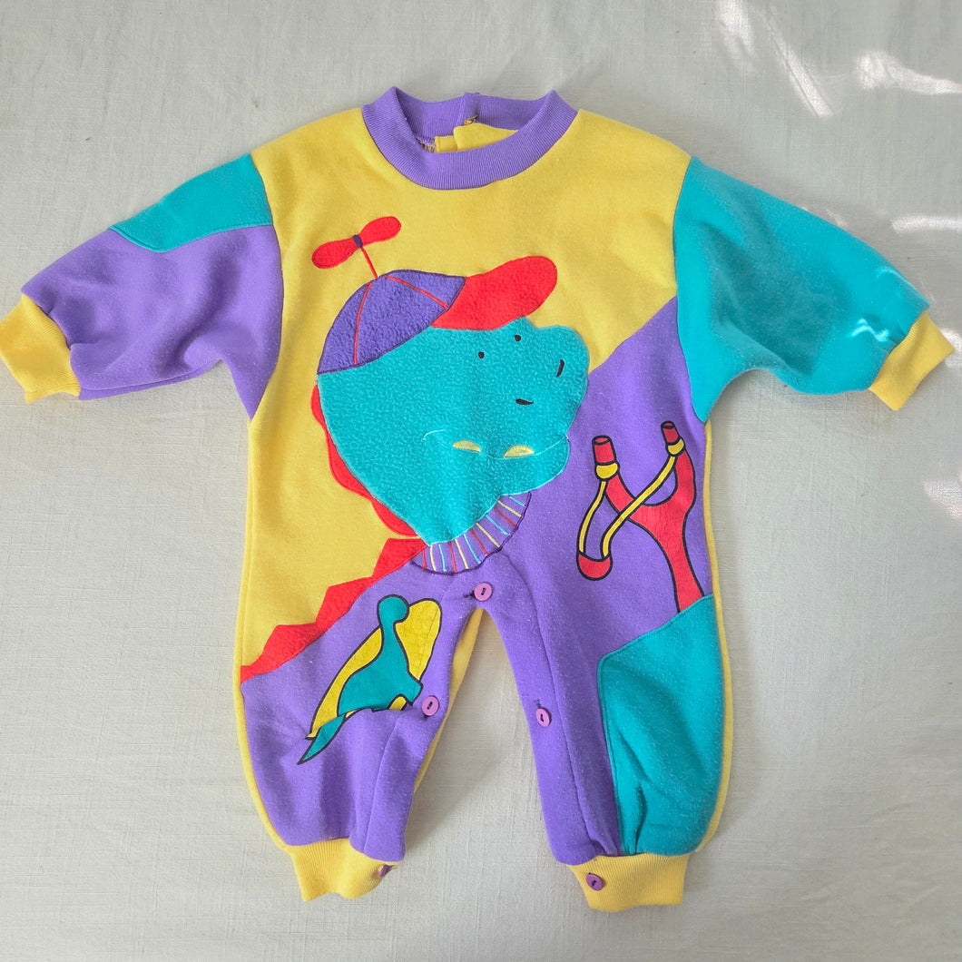 Vintage Dinosaur Playing Slouchy Bodysuit 12 months