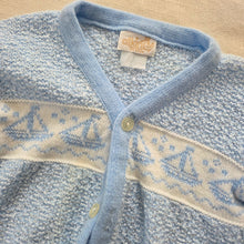 Load image into Gallery viewer, Vintage Sailboat Blue Cardigan 9-12 months
