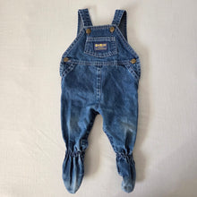 Load image into Gallery viewer, Vintage Oshkosh Denim Footed Overalls 3-6 months
