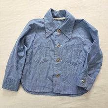 Load image into Gallery viewer, Vintage 70s Blue Buttondown Long Sleeve 3t
