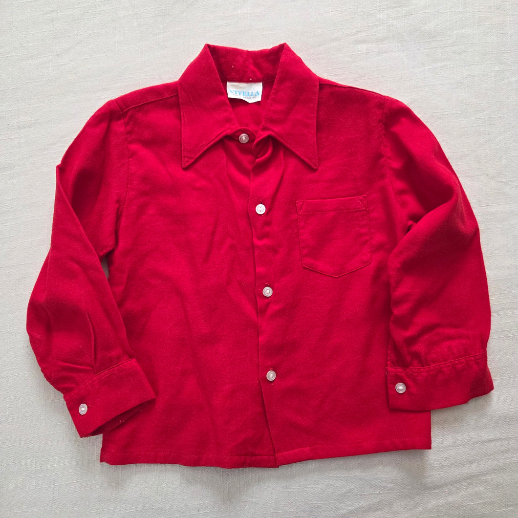 Vintage Red Buttondown Long Sleeve 3t