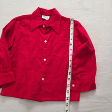 Load image into Gallery viewer, Vintage Red Buttondown Long Sleeve 3t
