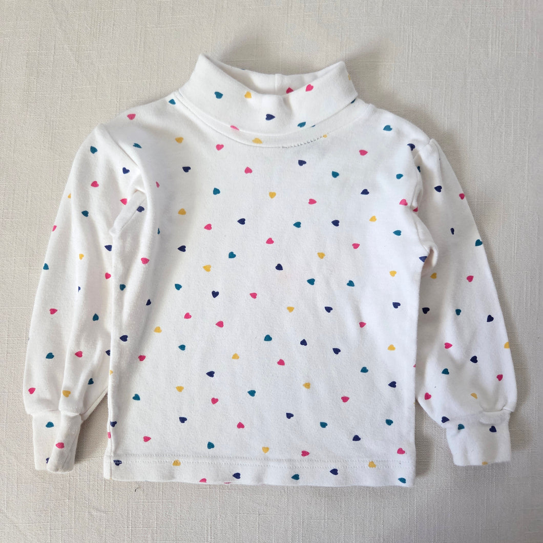 Vintage Heart Pattern Turtleneck 2t