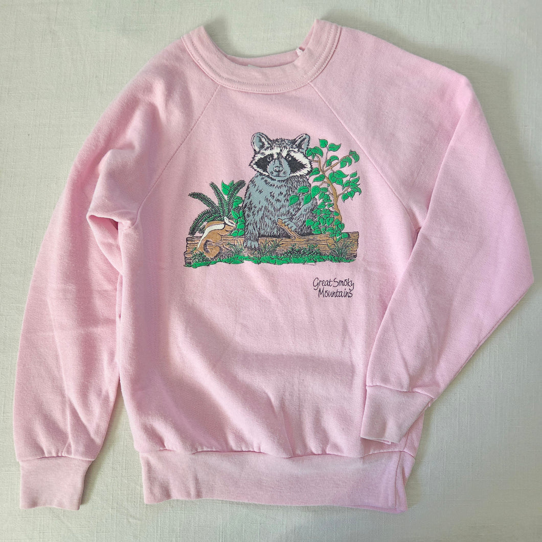Vintage Great Smoky Mountains Pink Crewneck kids 8/10