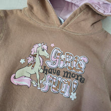 Load image into Gallery viewer, Vintage &quot;Girls Have More Fun&quot; Horse Hoodie kids 9/10
