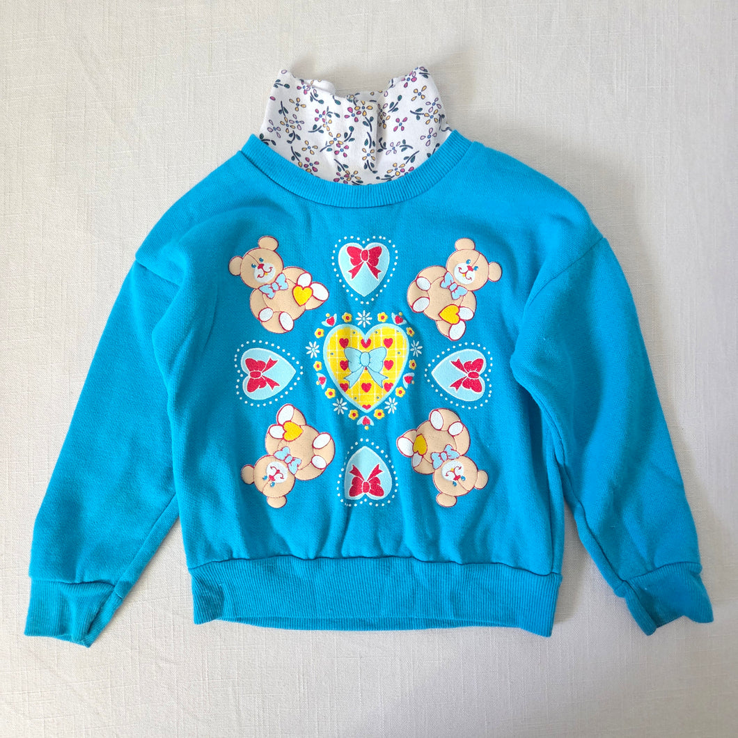 Vintage Bears + Hearts Turtleneck 2t