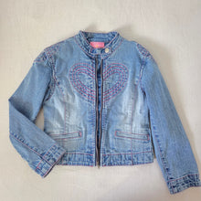 Load image into Gallery viewer, Vintage Y2k Heart Jean Jacket 5t
