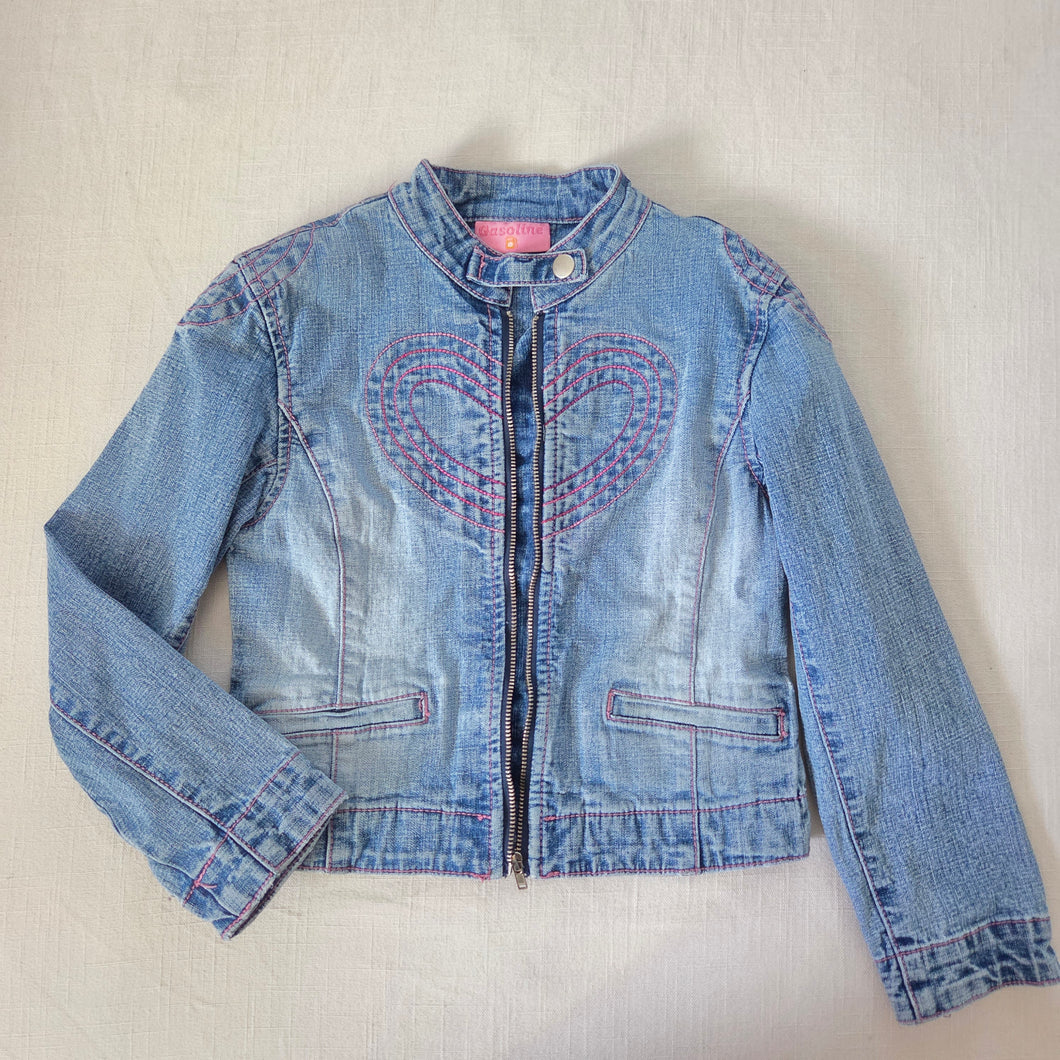Vintage Y2k Heart Jean Jacket 5t