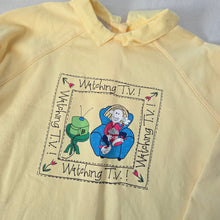 Load image into Gallery viewer, Vintage Deadstock &quot;Watching TV&quot; Yellow Sweater kids 6/8
