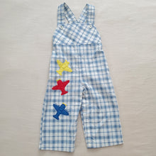 Load image into Gallery viewer, Vintage Airplanes Plaid Overalls 12-18 months
