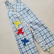 Load image into Gallery viewer, Vintage Airplanes Plaid Overalls 12-18 months
