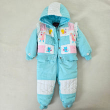 Load image into Gallery viewer, Vintage Girly Animals Snowsuit 12 months

