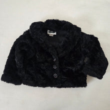 Load image into Gallery viewer, Vintage Black Faux Fur Coat 3t
