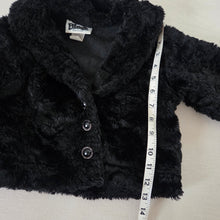 Load image into Gallery viewer, Vintage Black Faux Fur Coat 3t
