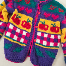 Load image into Gallery viewer, Vintage Fun Pattern Chunky Knit Cardigan kids 7/8

