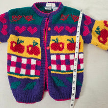Load image into Gallery viewer, Vintage Fun Pattern Chunky Knit Cardigan kids 7/8

