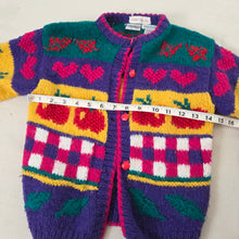 Load image into Gallery viewer, Vintage Fun Pattern Chunky Knit Cardigan kids 7/8
