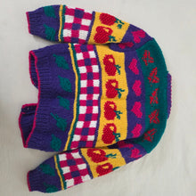 Load image into Gallery viewer, Vintage Fun Pattern Chunky Knit Cardigan kids 7/8
