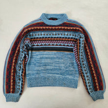 Load image into Gallery viewer, Vintage Striped Blue Knit Sweater kids 6
