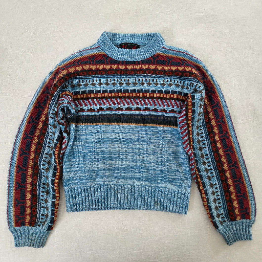 Vintage Striped Blue Knit Sweater kids 6