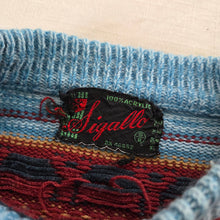 Load image into Gallery viewer, Vintage Striped Blue Knit Sweater kids 6
