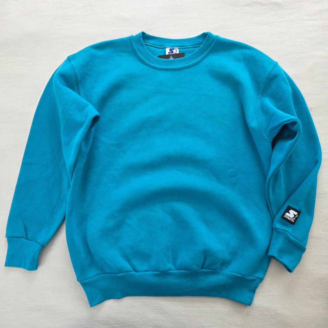 Vintage 90s Starter Teal Pullover Sweatshirt kids 14/16