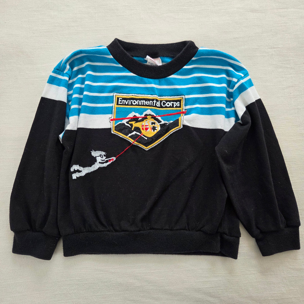 Vintage 80s Buster Brown Black Helicopter Sweatshirt 3t/4t