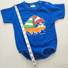 Load image into Gallery viewer, Vintage Sailboat Dog Romper 3-6 months
