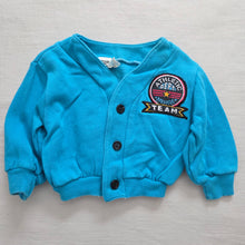 Load image into Gallery viewer, Vintage &quot;Athletic Team&quot; Blue Cardigan 6-9 months

