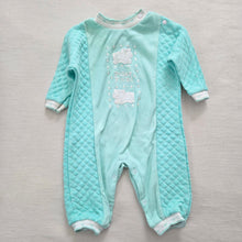 Load image into Gallery viewer, Vintage &quot;Polar Fun&quot; Quilted Mint Bodysuit 6 months
