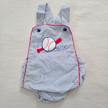 Load image into Gallery viewer, Vintage Baseball Striped Sunsuit 3-6 months
