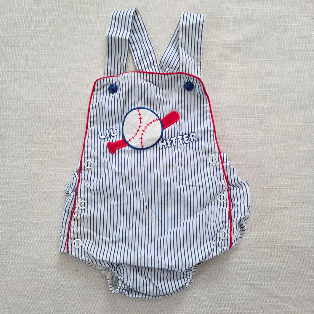 Vintage Baseball Striped Sunsuit 3-6 months