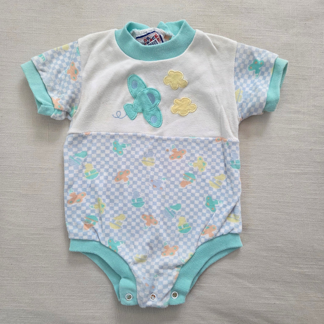 Vintage Pastel Airplanes Romper 6-9 months