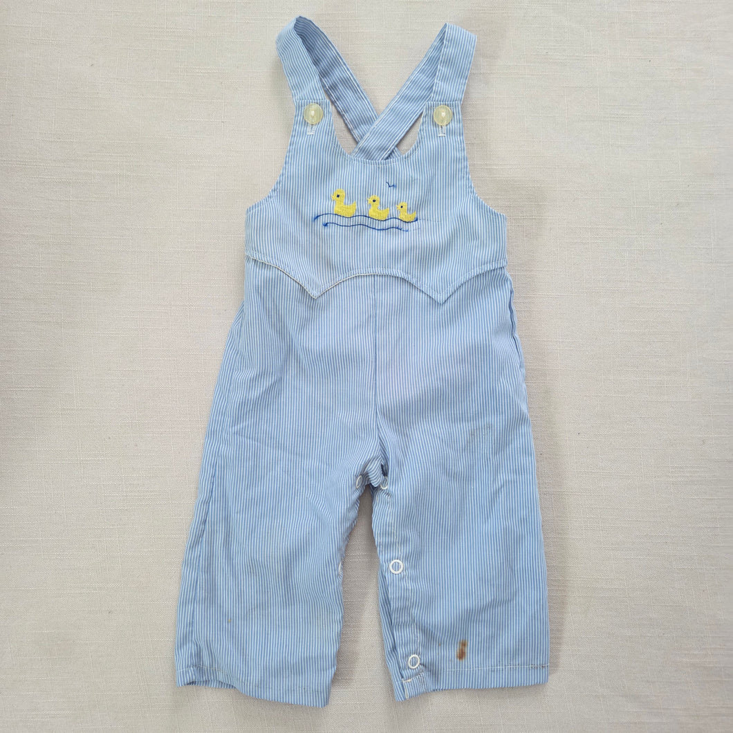 Vintage Ducks Blue Overalls 6 months
