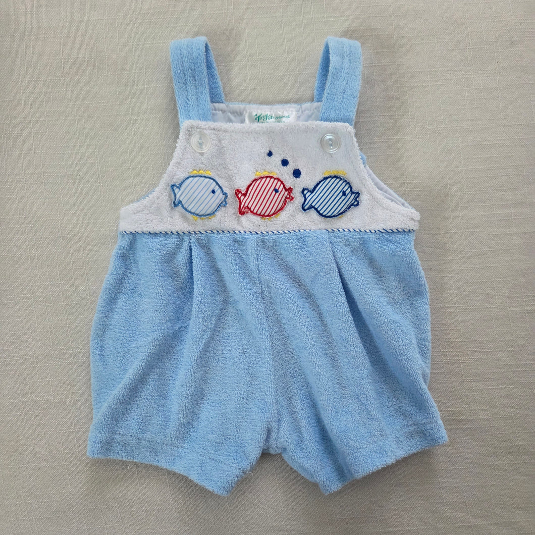 Vintage Fish Terrycloth Bubble Romper 3-6 months
