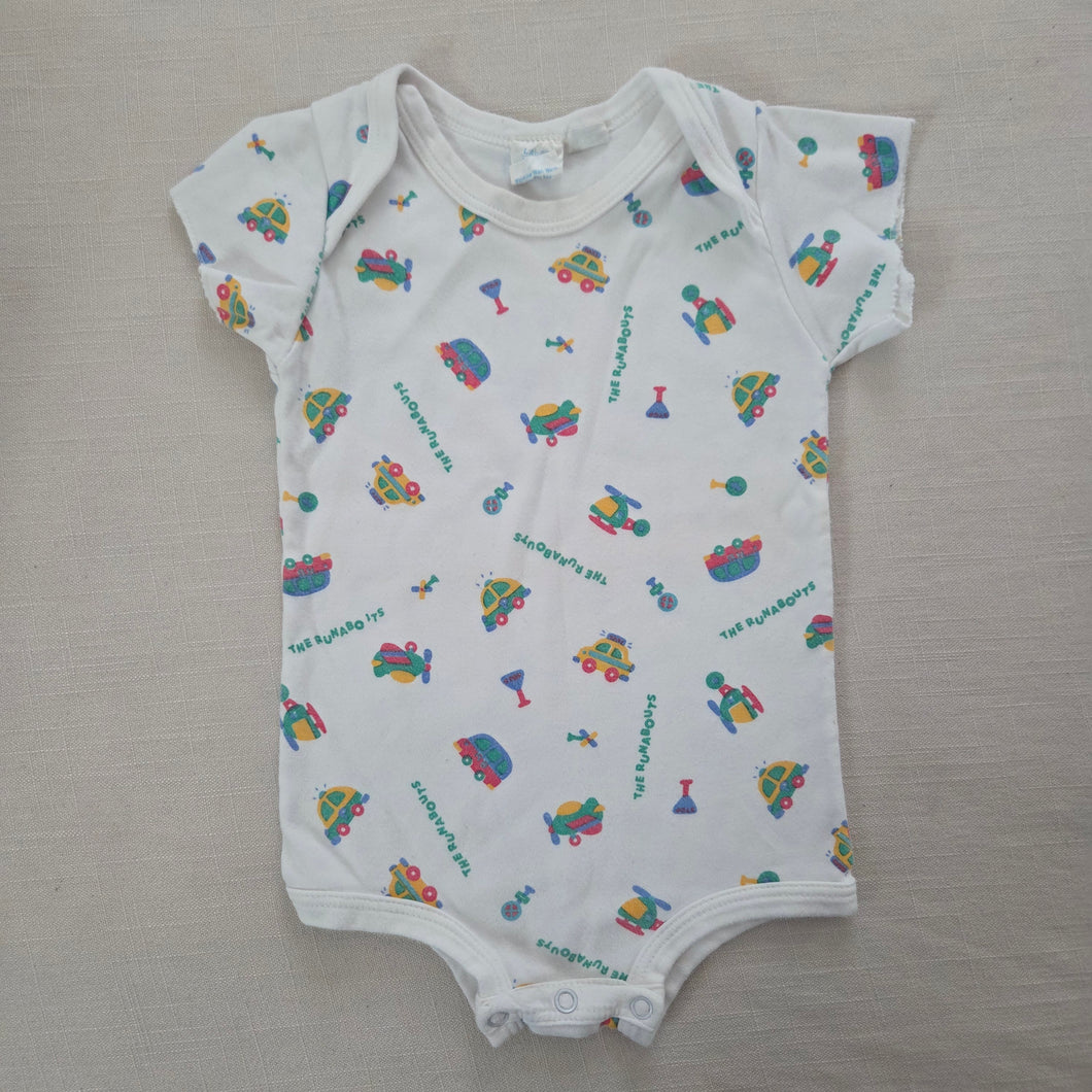 Vintage Helicopters + Cars Romper 9-12 months