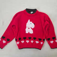 Load image into Gallery viewer, Vintage Scotty + Heart Knit Sweater kids 6
