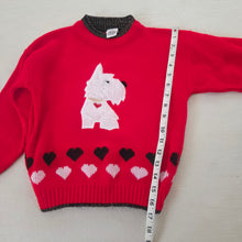 Load image into Gallery viewer, Vintage Scotty + Heart Knit Sweater kids 6
