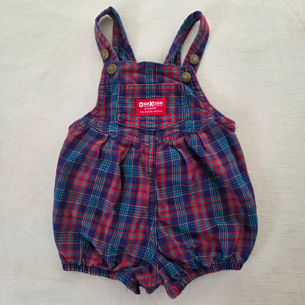 Vintage Oshkosh Plaid Bubble Shortalls 12 months