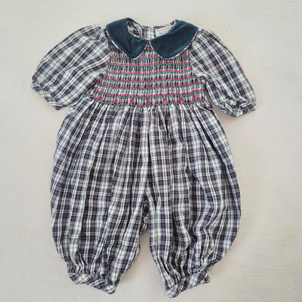 Vintage Christmas Smocked Bodysuit 3 months