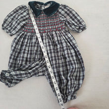 Load image into Gallery viewer, Vintage Christmas Smocked Bodysuit 3 months
