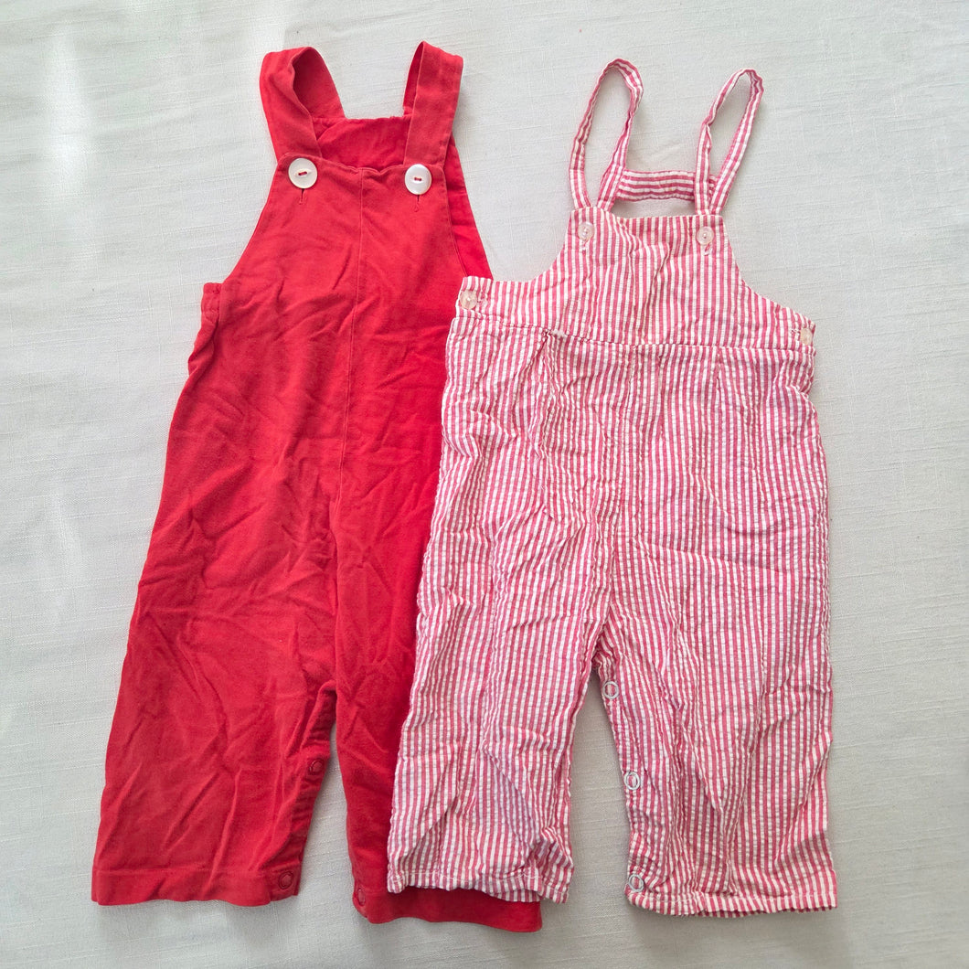 Vintage Red Overalls Bundle 9-12 months *flaws
