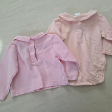 Load image into Gallery viewer, Vintage Bundle Pink Shirt + Romper 3-6 months
